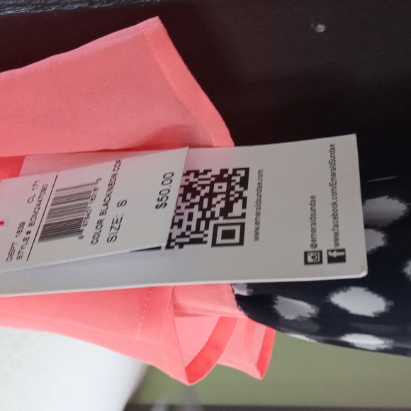 Emerald Sundae Black Polkadot/Neon Coral Mini Dress Women's Small NWT - Picture 5 of 7